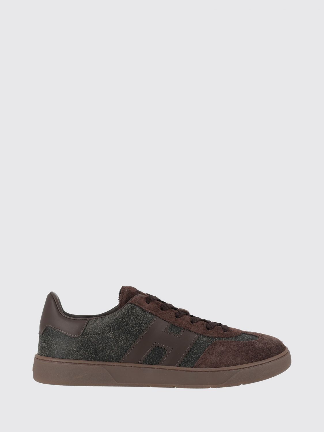 HOGAN Cool Zweifarbige Low-Top-Sneaker aus Veloursleder mit H-Logo