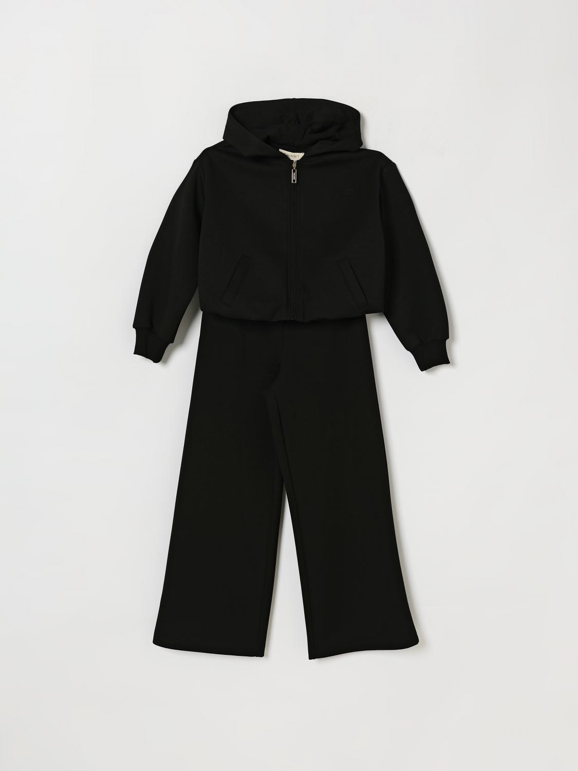 Twinset Tuta sportiva da bambino 2 pezzi in scuba con cappuccio e zip