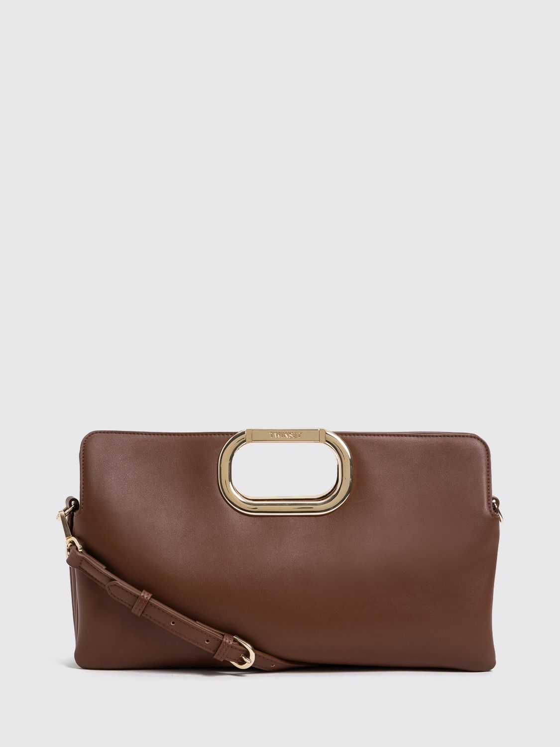 Twinset Clutch in pelle sintetica con manico rigido e tracolla