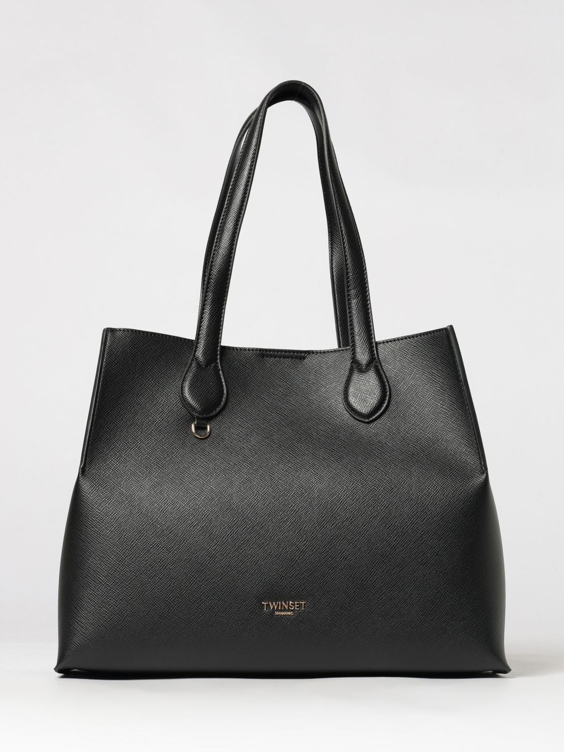 Twinset Saffiano Synthetic Leather Tote Bag with Double Handle