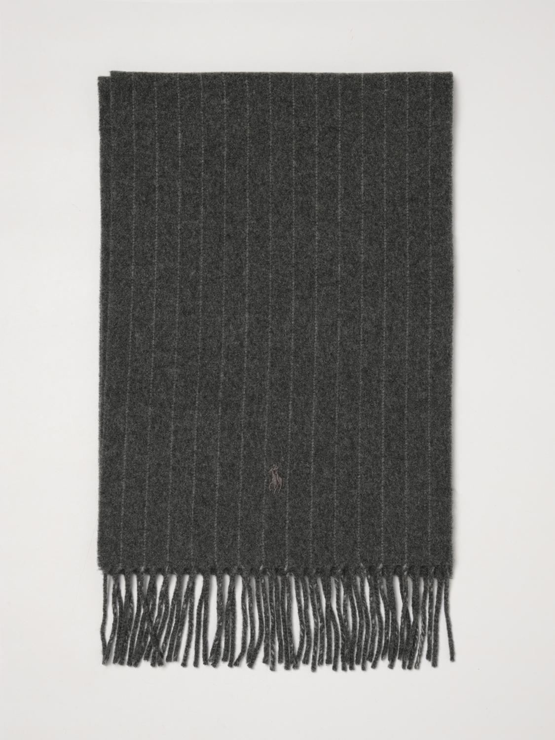 Polo Ralph Lauren Striped Wool and Cashmere Scarf with Pony Logo