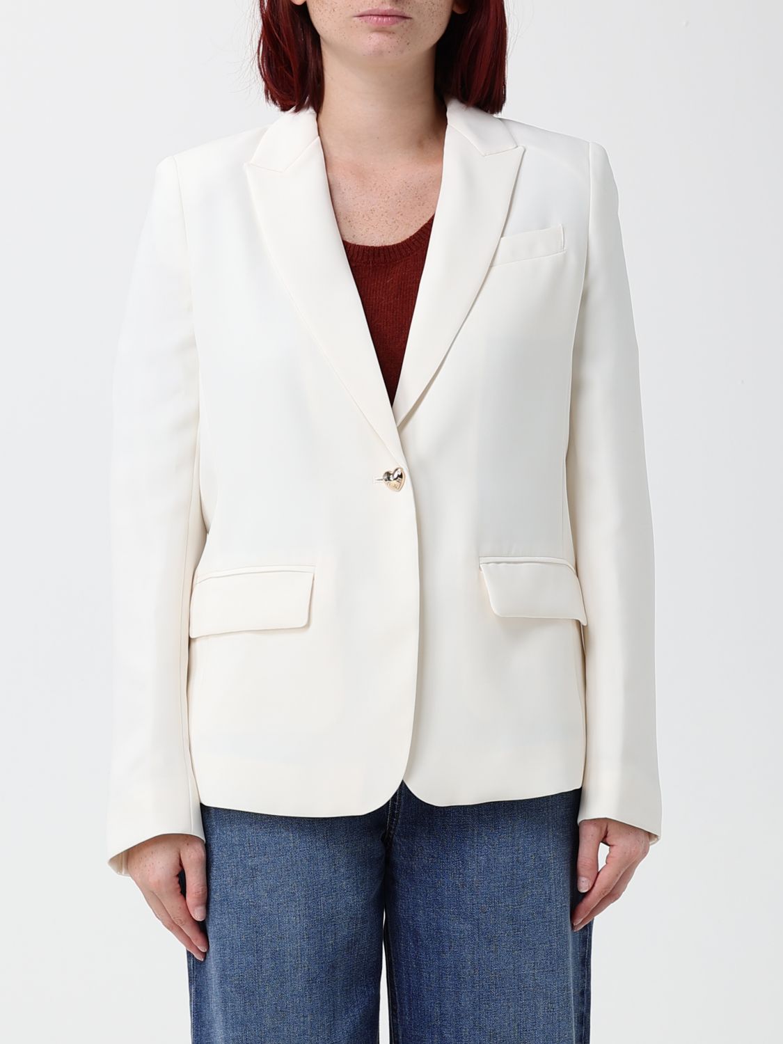 Twinset Blazer corto in crêpe slim fit con chiusura a un bottone e rever