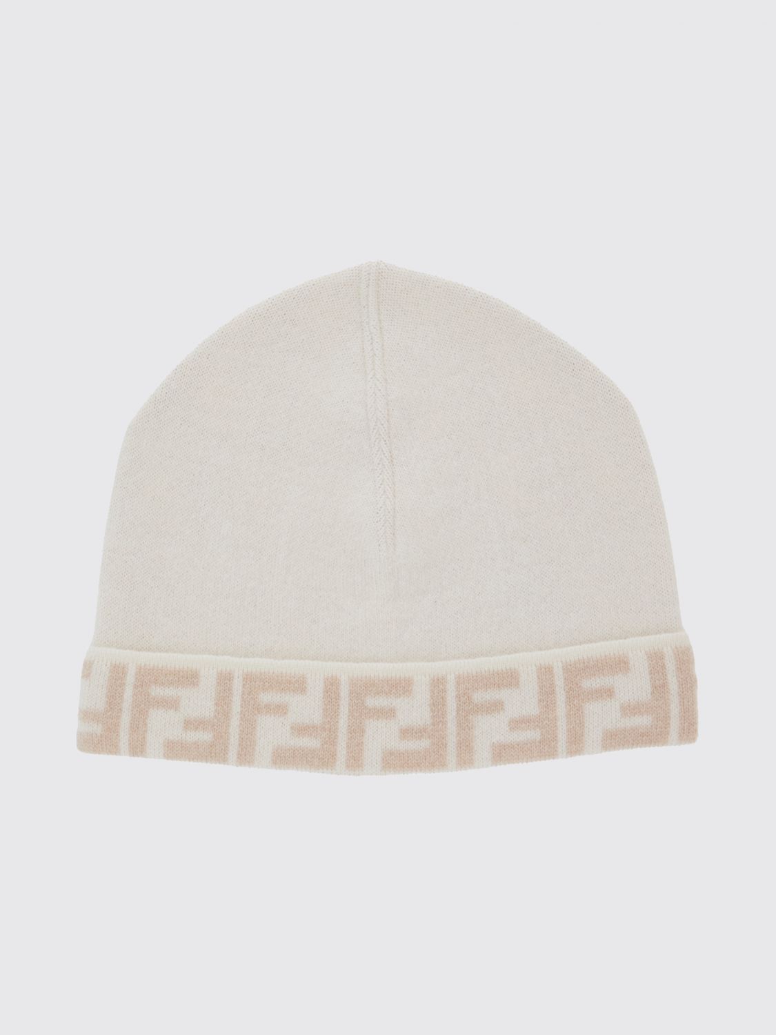 FENDI Beanie für Jungen von aus Wolle und Kaschmir mit Jacquard-FF-Monogramm