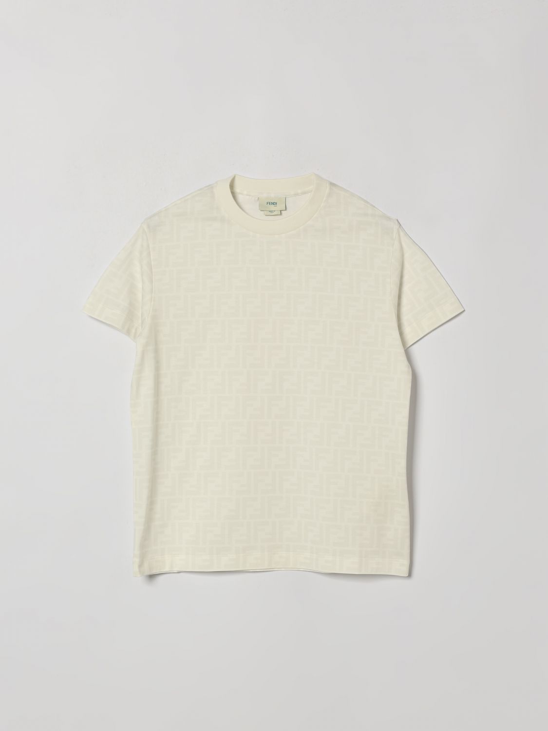 FENDI Baumwoll-T-Shirt mit kontrastierendem FF-Monogramm für Jungen
