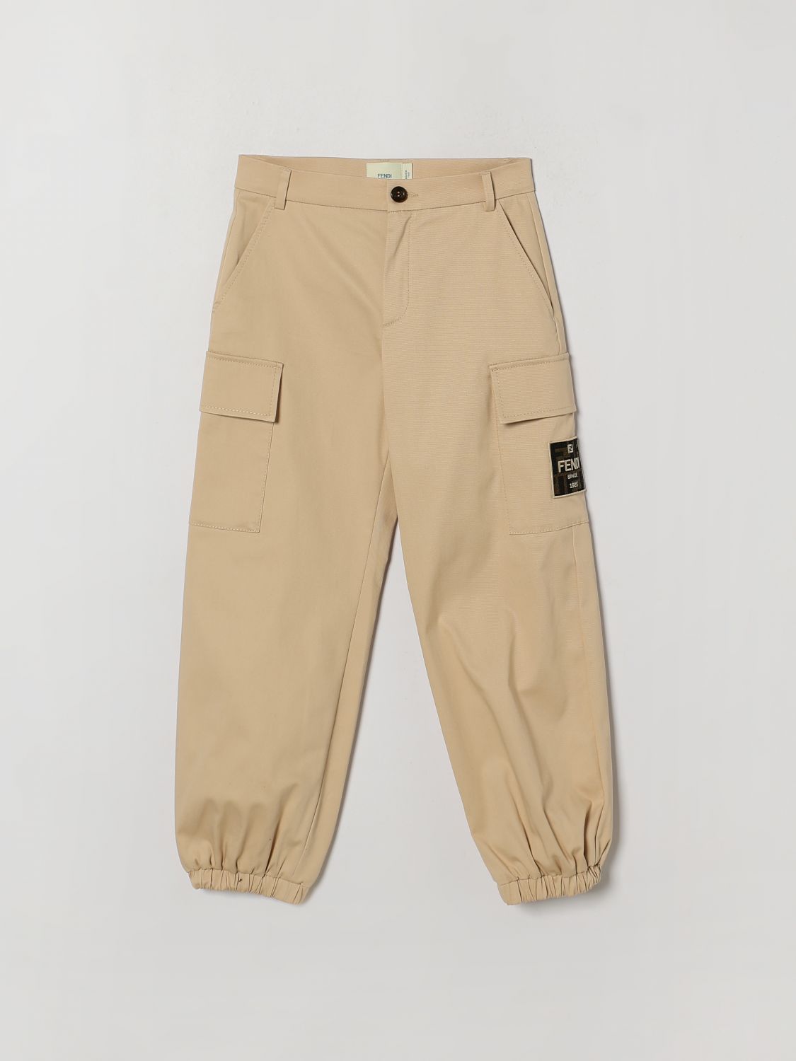FENDI Cargo-Hose für Jungen aus Stretch-Baumwolle mit Seitentaschen und elastischen Bündchen