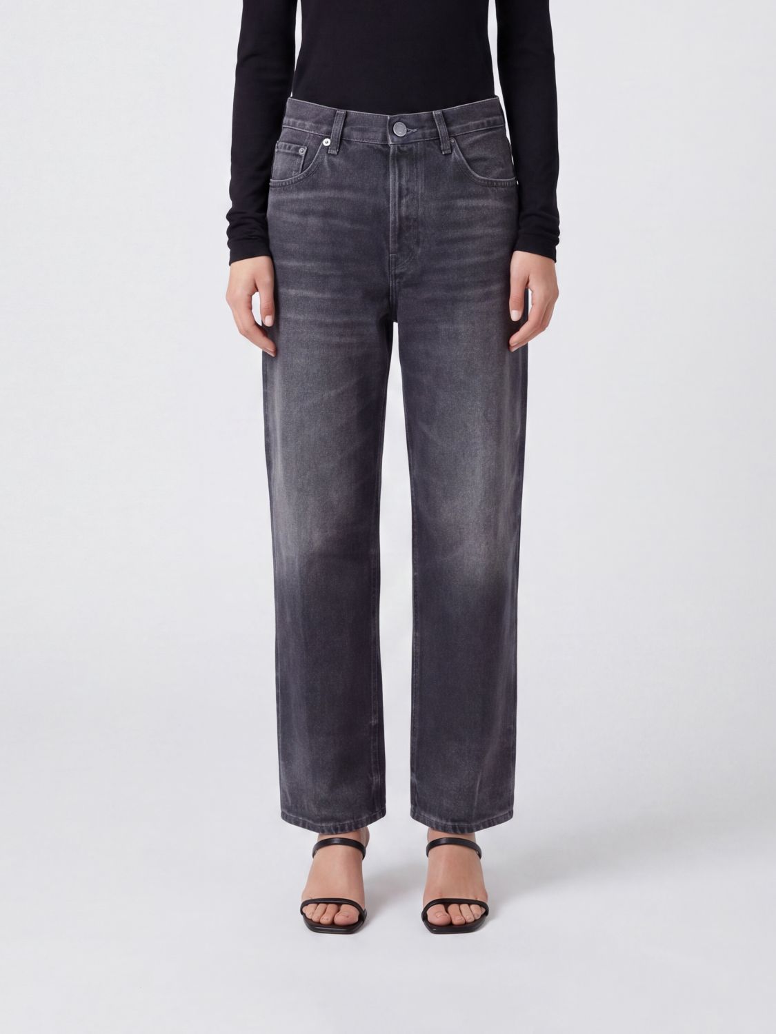 Haikure Betty Straight Leg Cropped Jeans in Cotton Denim