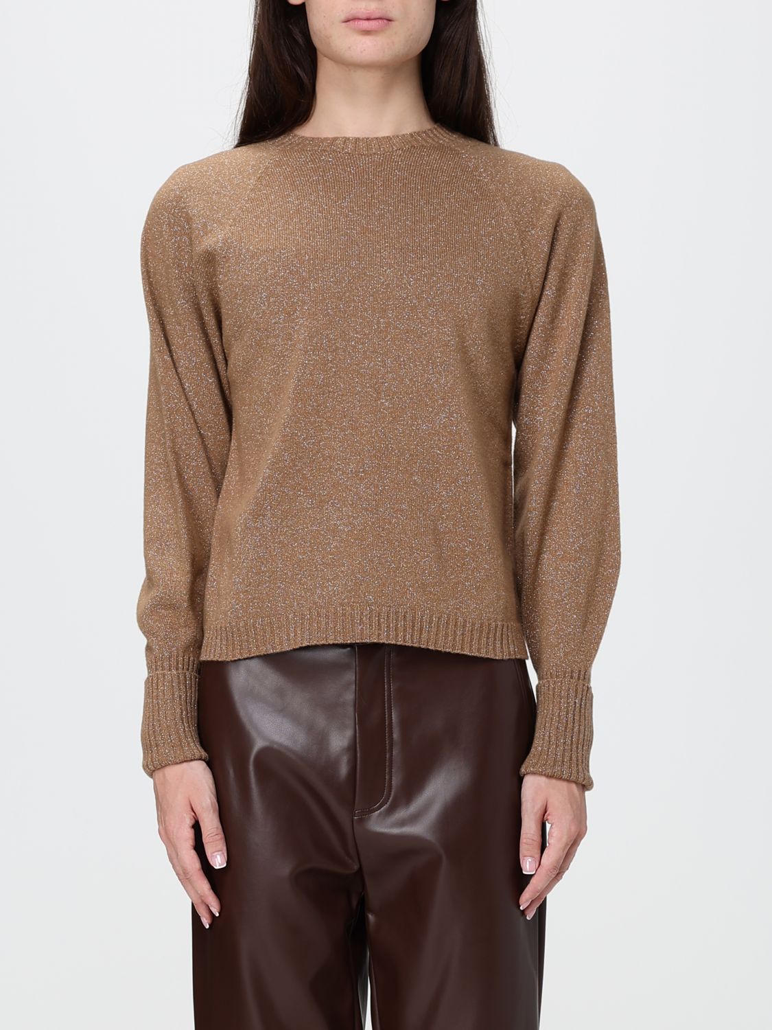 Twinset Maglia girocollo in misto lana e cashmere con filato lurex