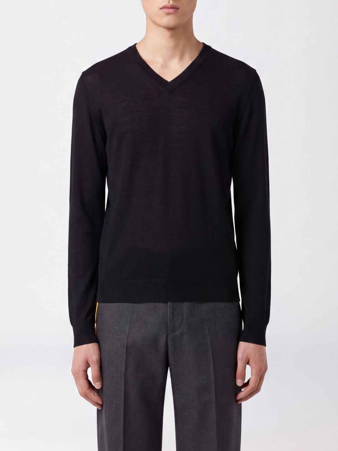 FENDI Pullover aus reiner Schurwolle mit V-Ausschnitt
