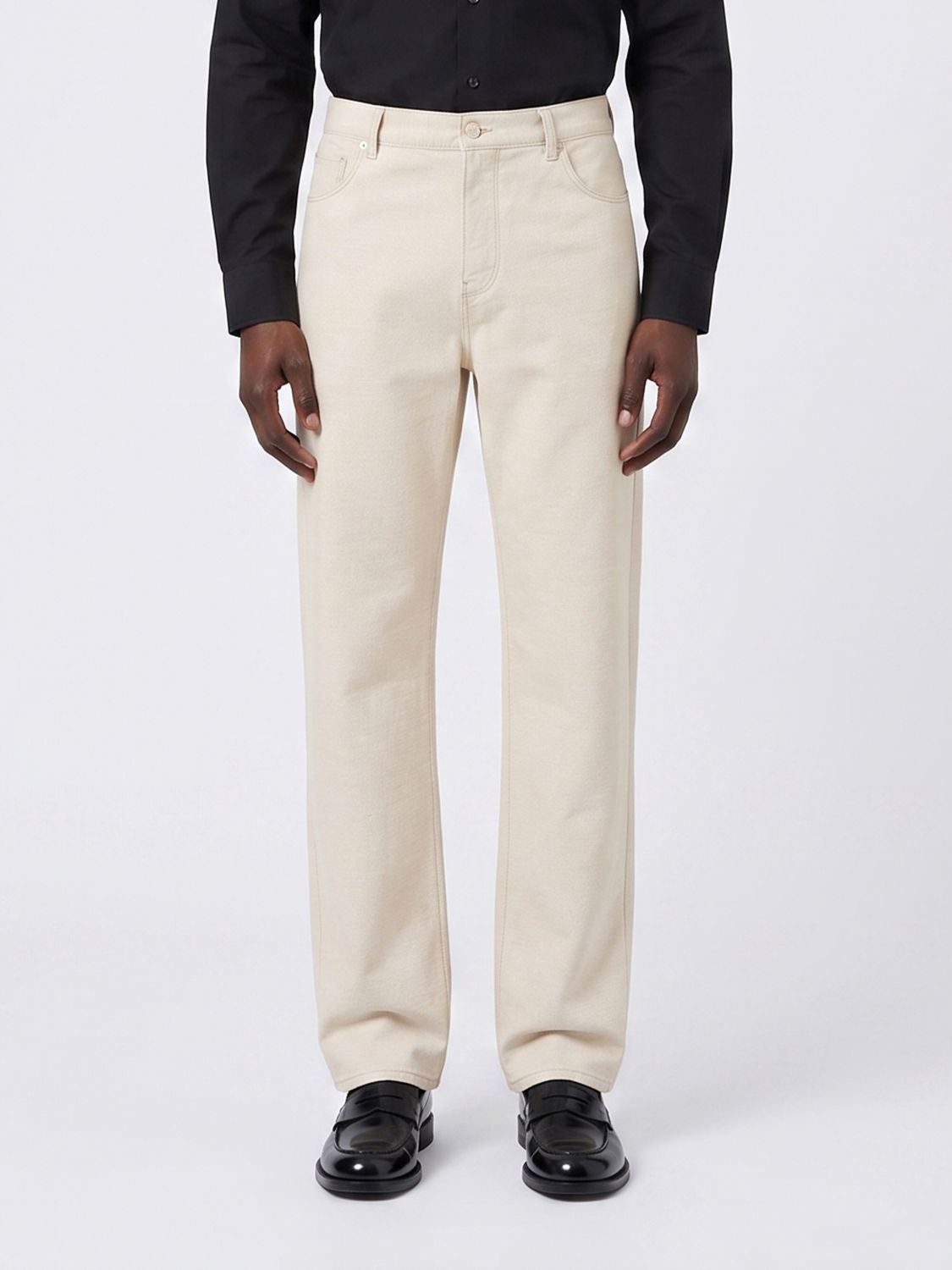 Fendi Straight Leg Jeans in Cotton and Linen Denim