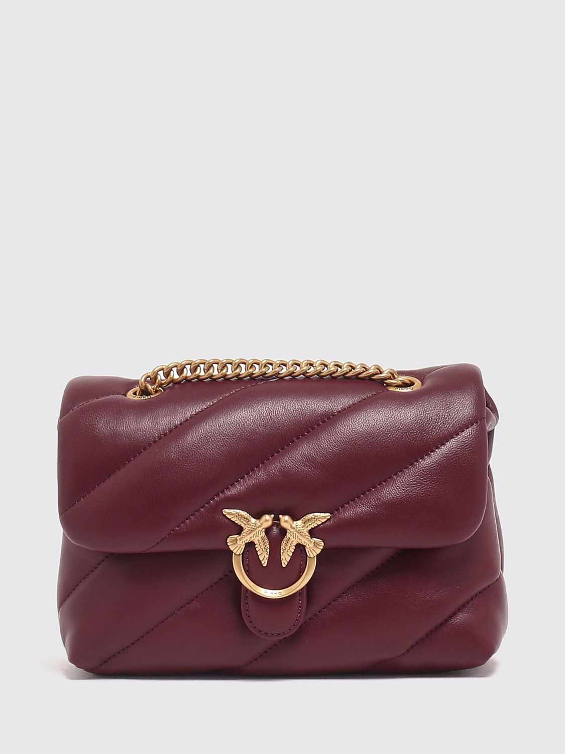 PINKO Mini borsa a spalla Classic Love Bag Puff in nappa matelassé con logo