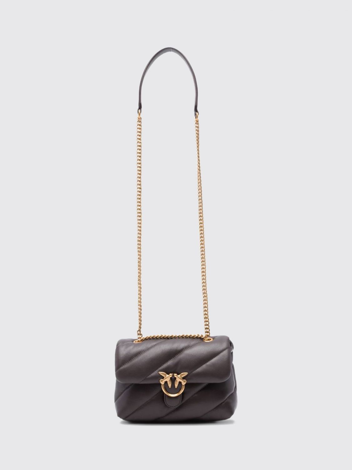 PINKO Mini borsa a spalla Classic Love Bag Puff in nappa matelassé con logo