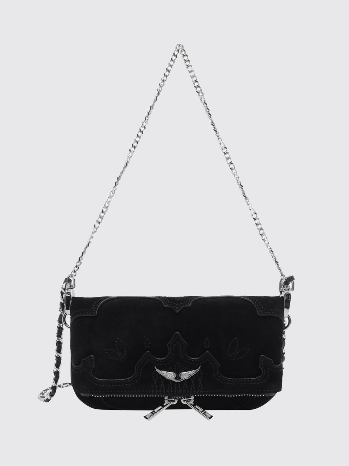 ZADIG & VOLTAIRE Rock Suede Mini Bag with Embroidery