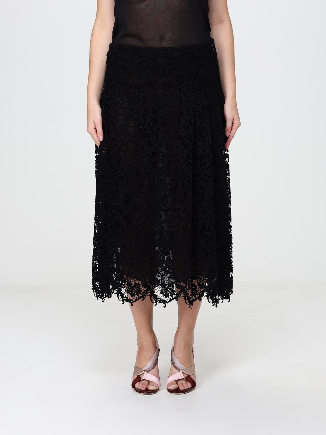 FENDI Hoch taillierter Midi-Bleistiftrock aus floraler Spitze von