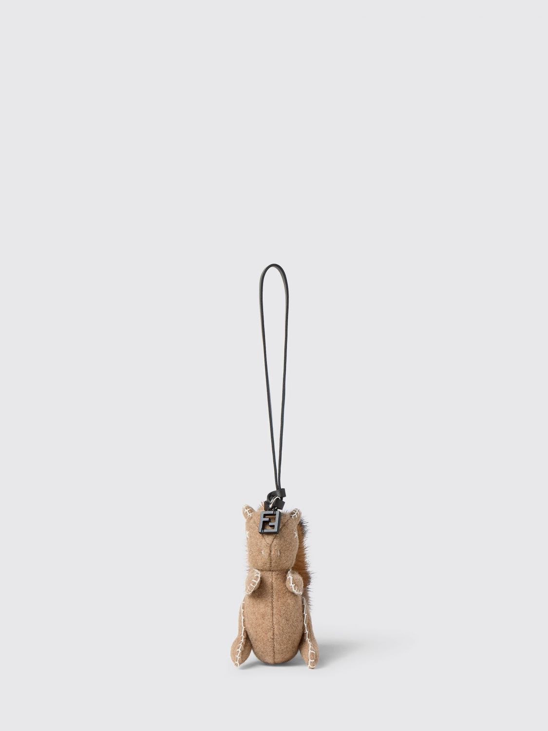 FENDI Mink Fur and Wool Keychain with Animal Print