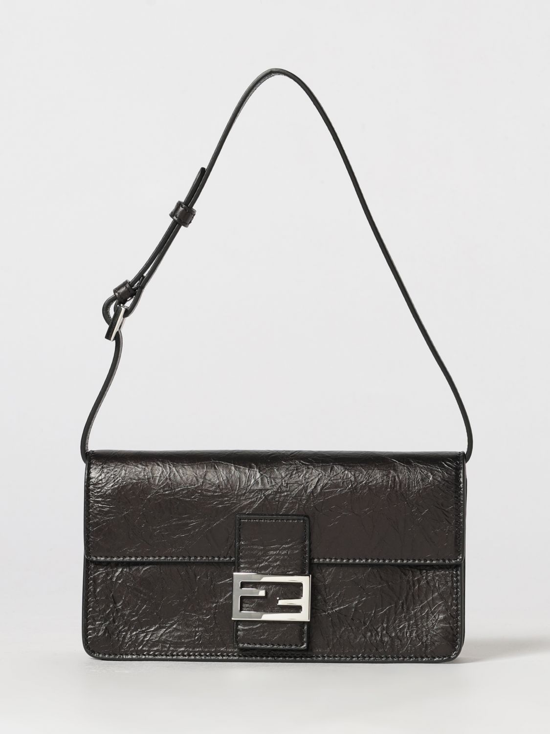 FENDI Tuve Mini-Tasche aus geknittertem Kalbsleder mit FF-Monogramm