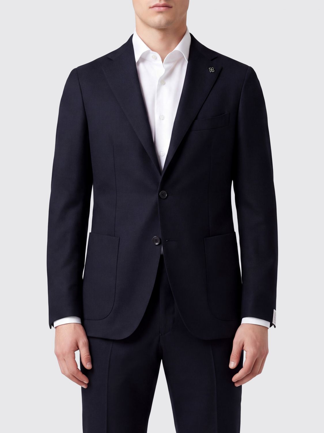 Tagliatore Single-Breasted Wool Blazer with Peak Lapels and Patch Pockets