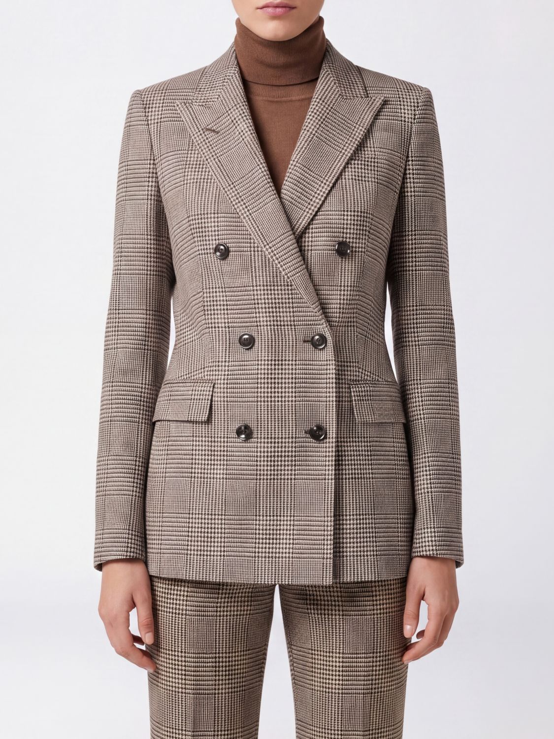 Tagliatore Houndstooth Double-Breasted Polyester Blend Blazer