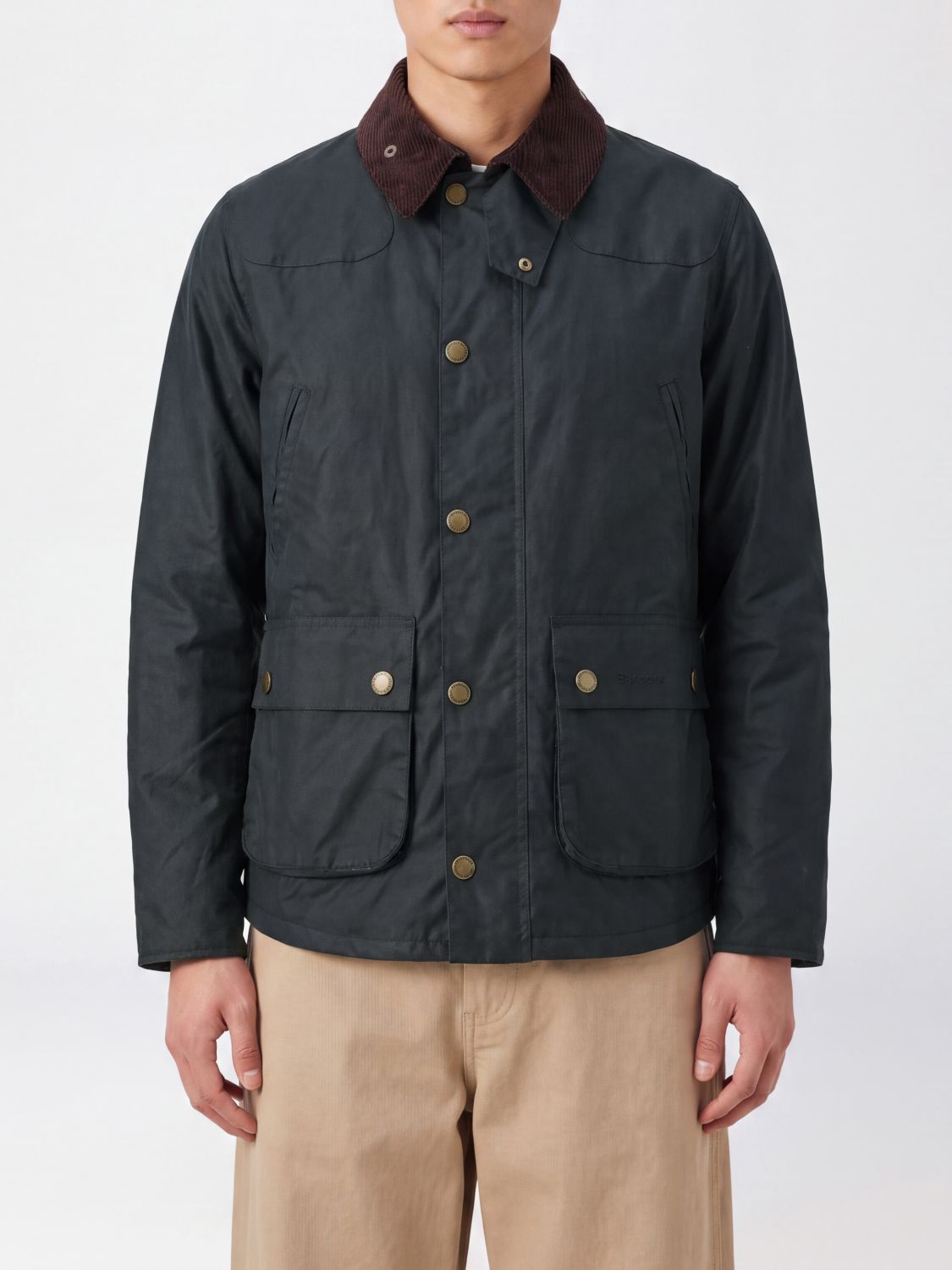 BARBOUR Reelin Wachsjacke aus Baumwolle mit Cordkragen