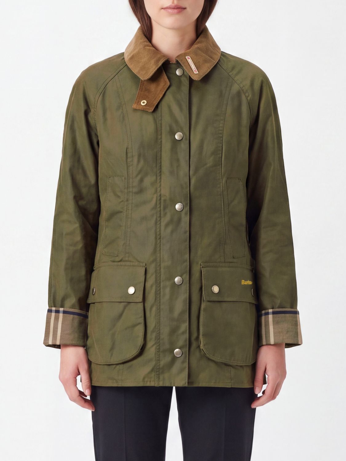 BARBOUR Beadnell Waxed Cotton Jacket with Velvet Collar
