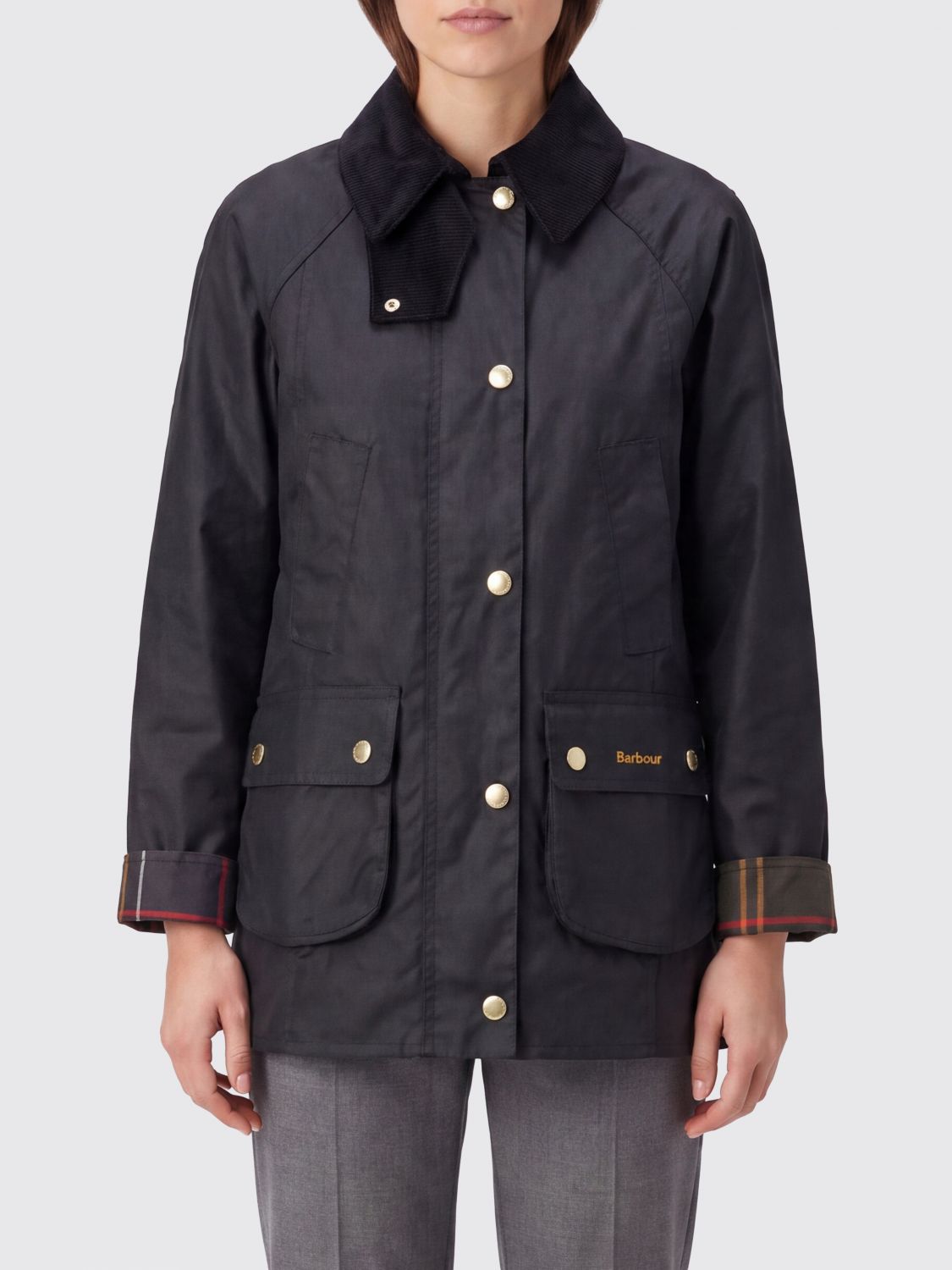 BARBOUR Beadnell Jacke aus gewachster Baumwolle mit Samtkragen