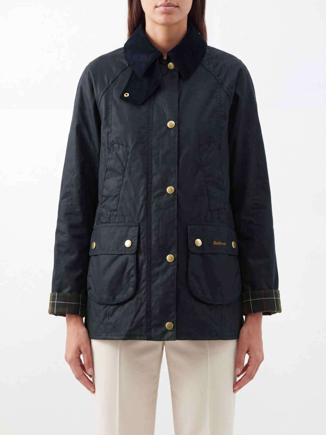 BARBOUR Beadnell Jacke aus gewachster Baumwolle mit Samtkragen