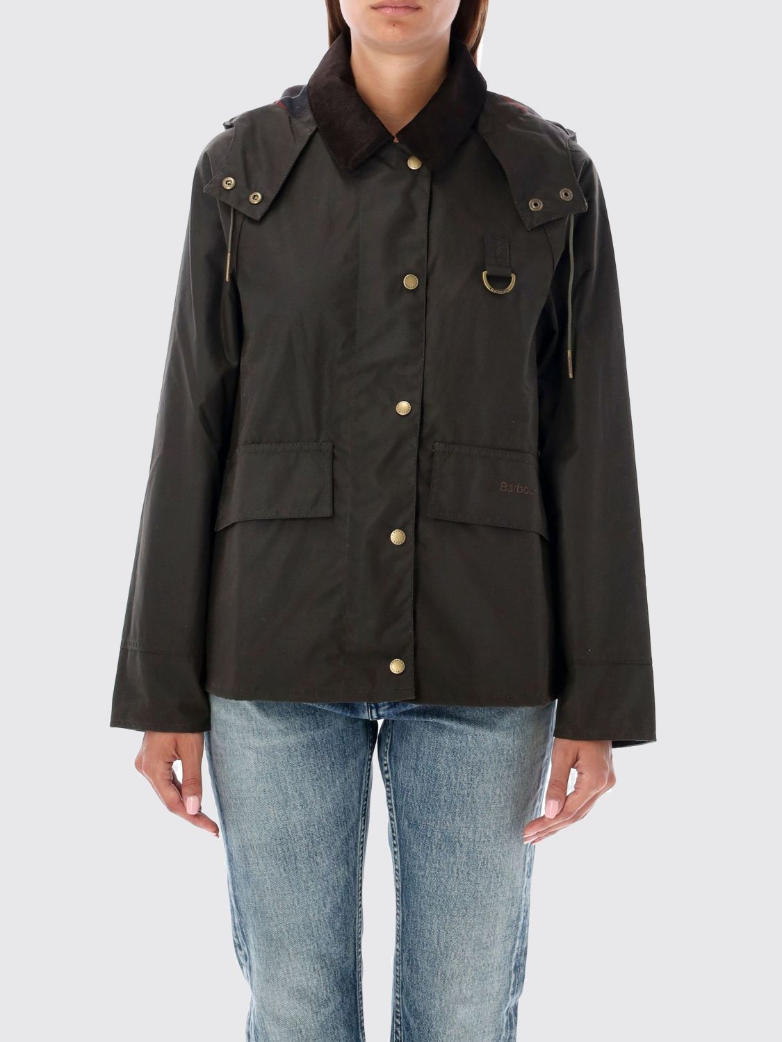 BARBOUR Avon Wachsjacke von aus Baumwolle mit abnehmbarer Kapuze