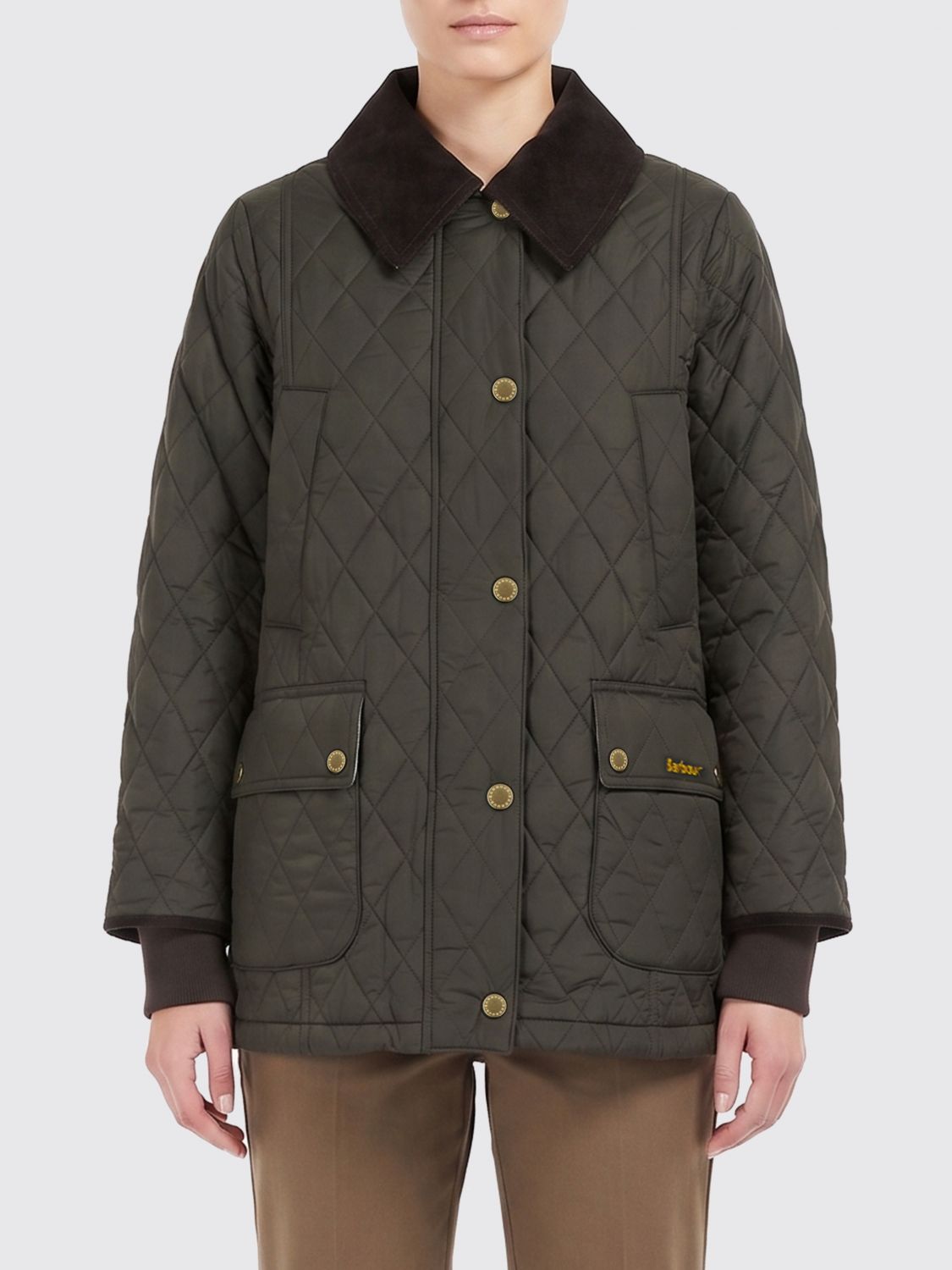BARBOUR Beadnell Gesteppte Nylonjacke mit Samtkragen