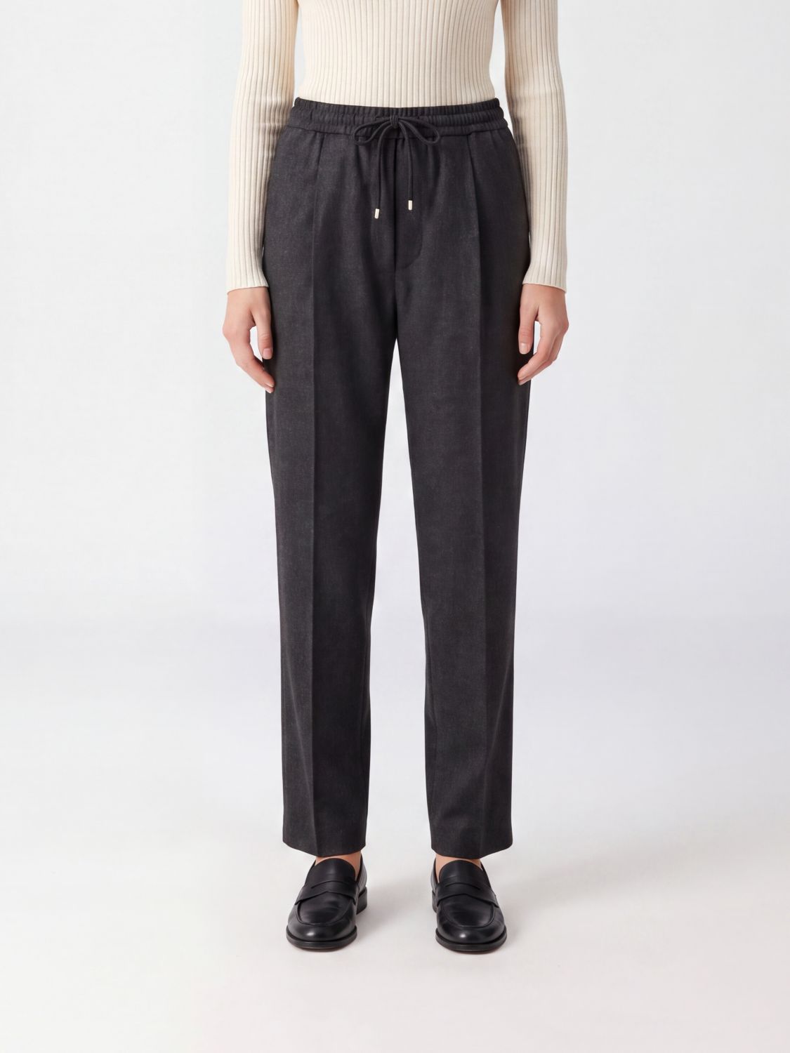 BRIGLIA 1949 Straight-Leg Virgin Wool and Cashmere Trousers with Drawstring