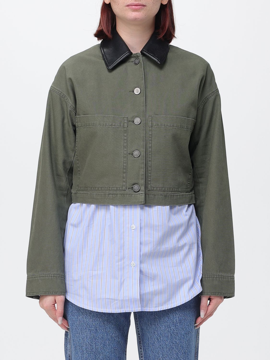 ANINE BING Jacket Woman color Green