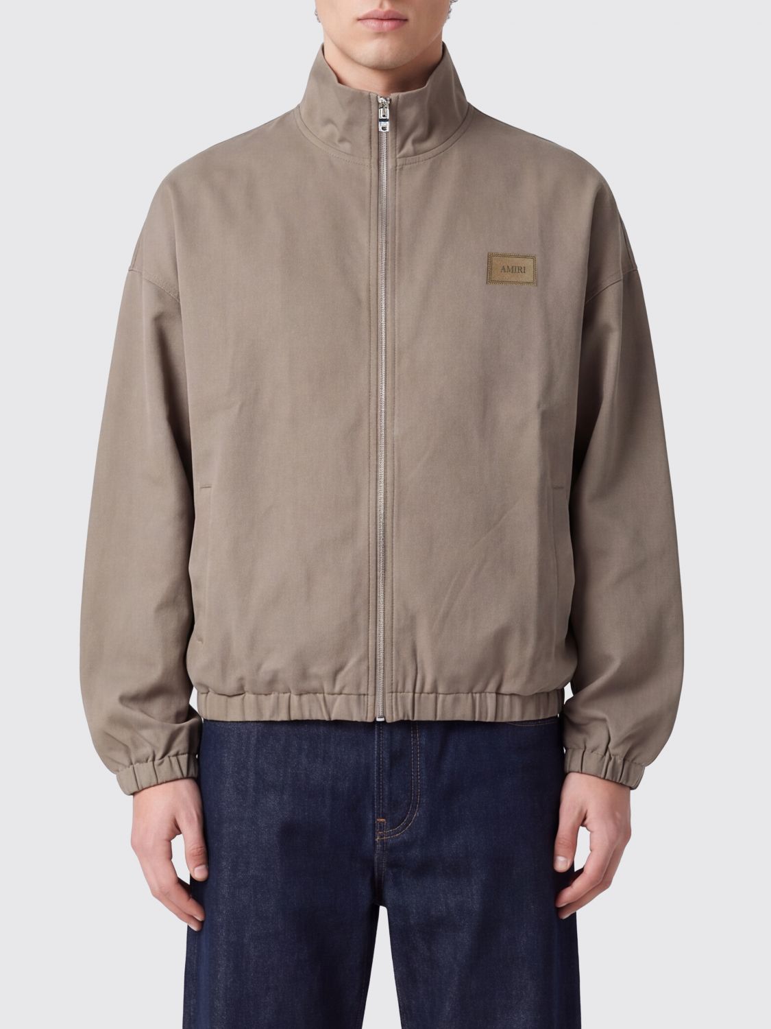 AMIRI Stretch Polyester Bomber Jacket with High Neck and Logo