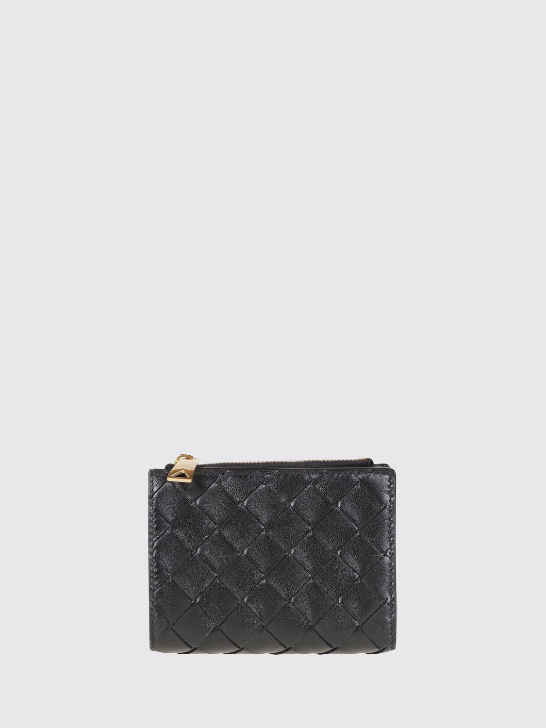 Bottega Veneta Intrecciato Calfskin Bifold Wallet In Black