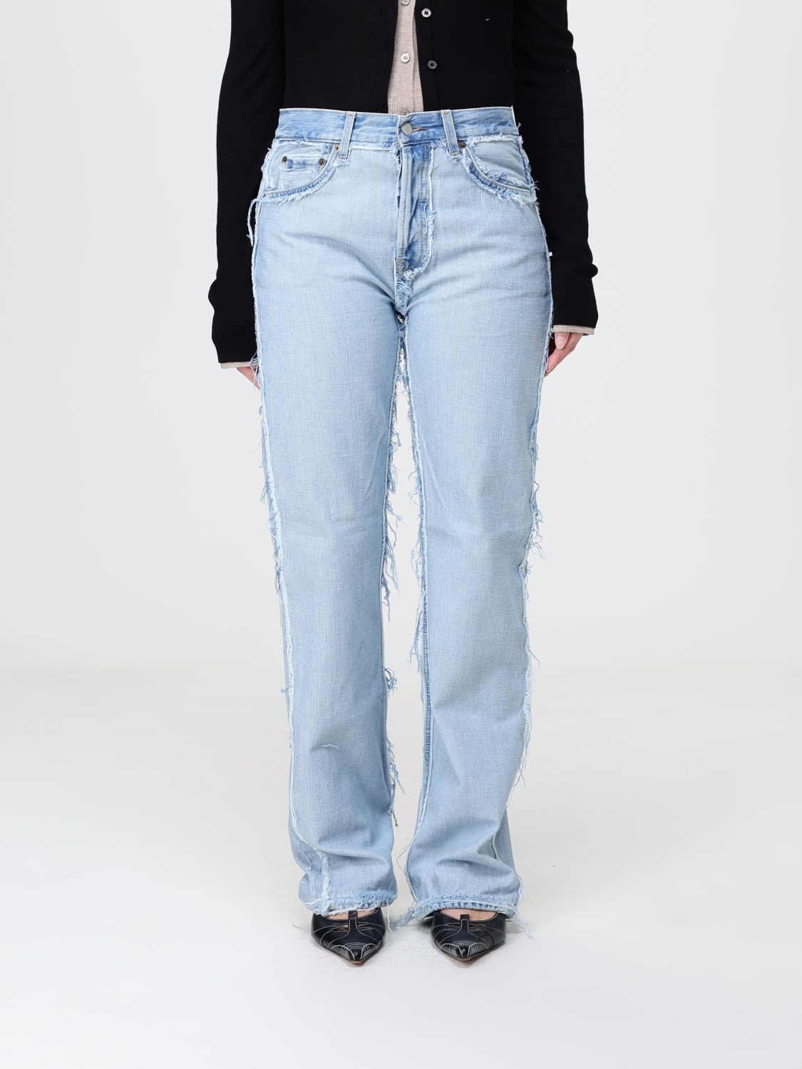 ACNE STUDIOS 5-Pocket-Jeans mit geradem Bein und mittlerer Leibhöhe aus Distressed-Denim