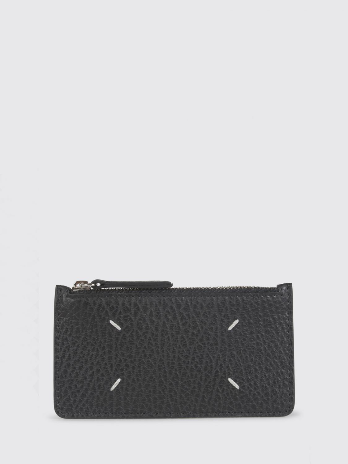 Maison Margiela Grained Leather Zipped Card Holder with Four Stitches · OS