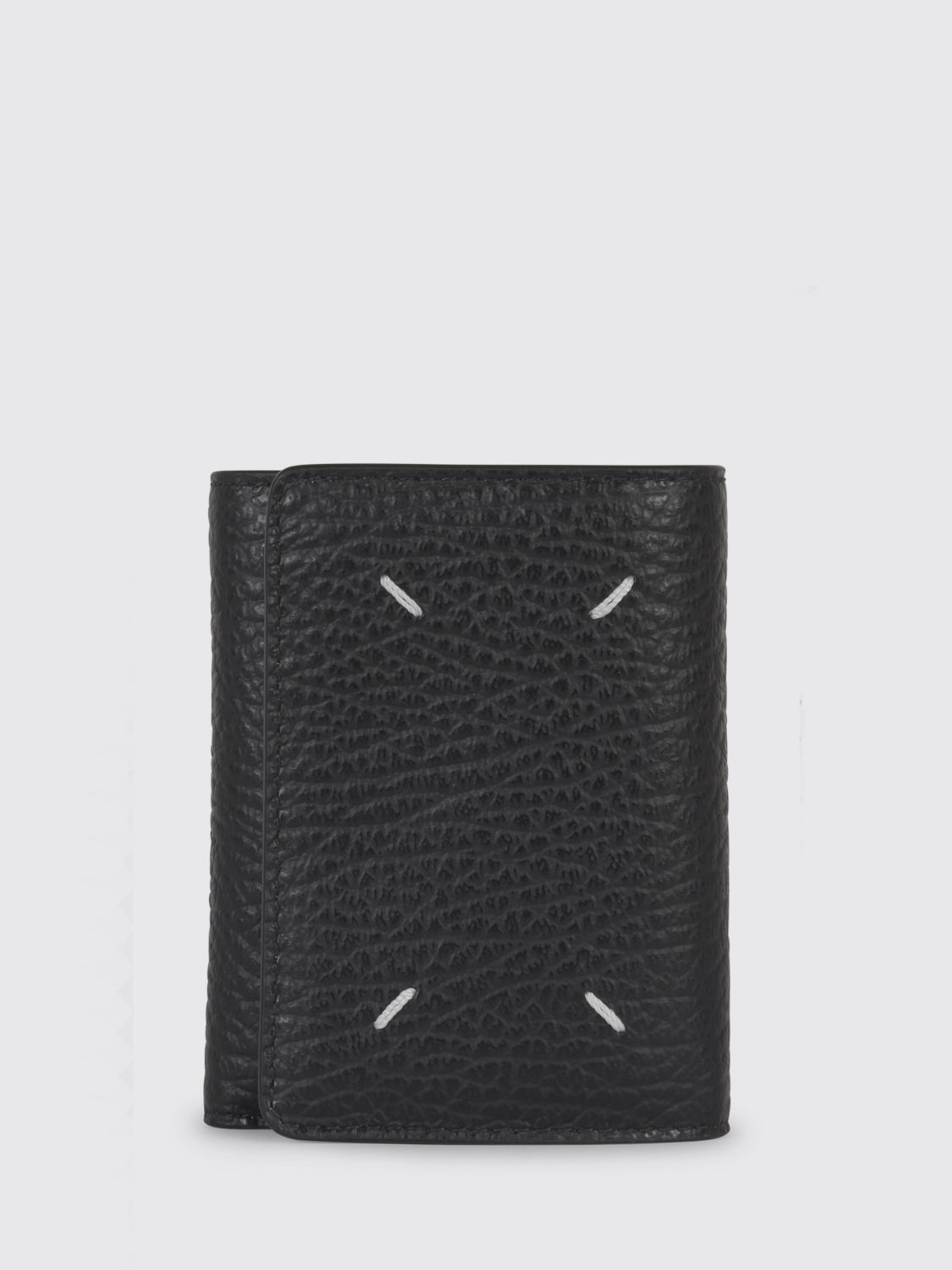 MAISON MARGIELA Grained Leather Tri-Fold Wallet with Four Stitches