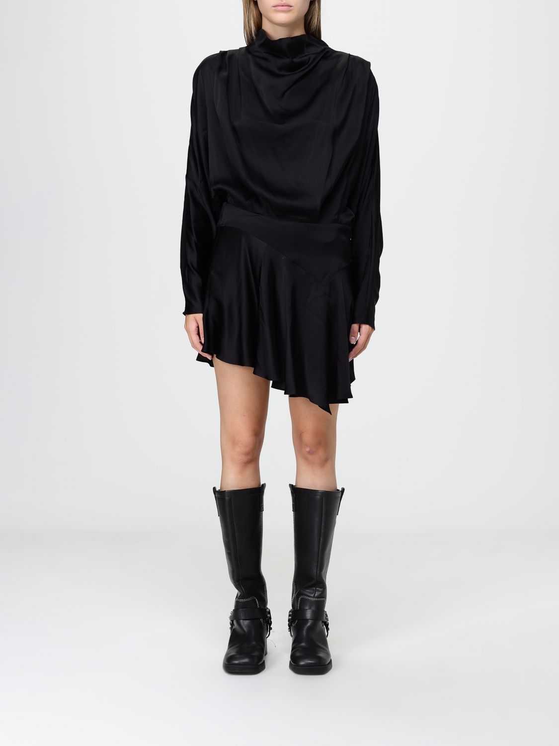ISABEL MARANT Neline Gedrapiertes asymmetrisches Minikleid aus Viskose