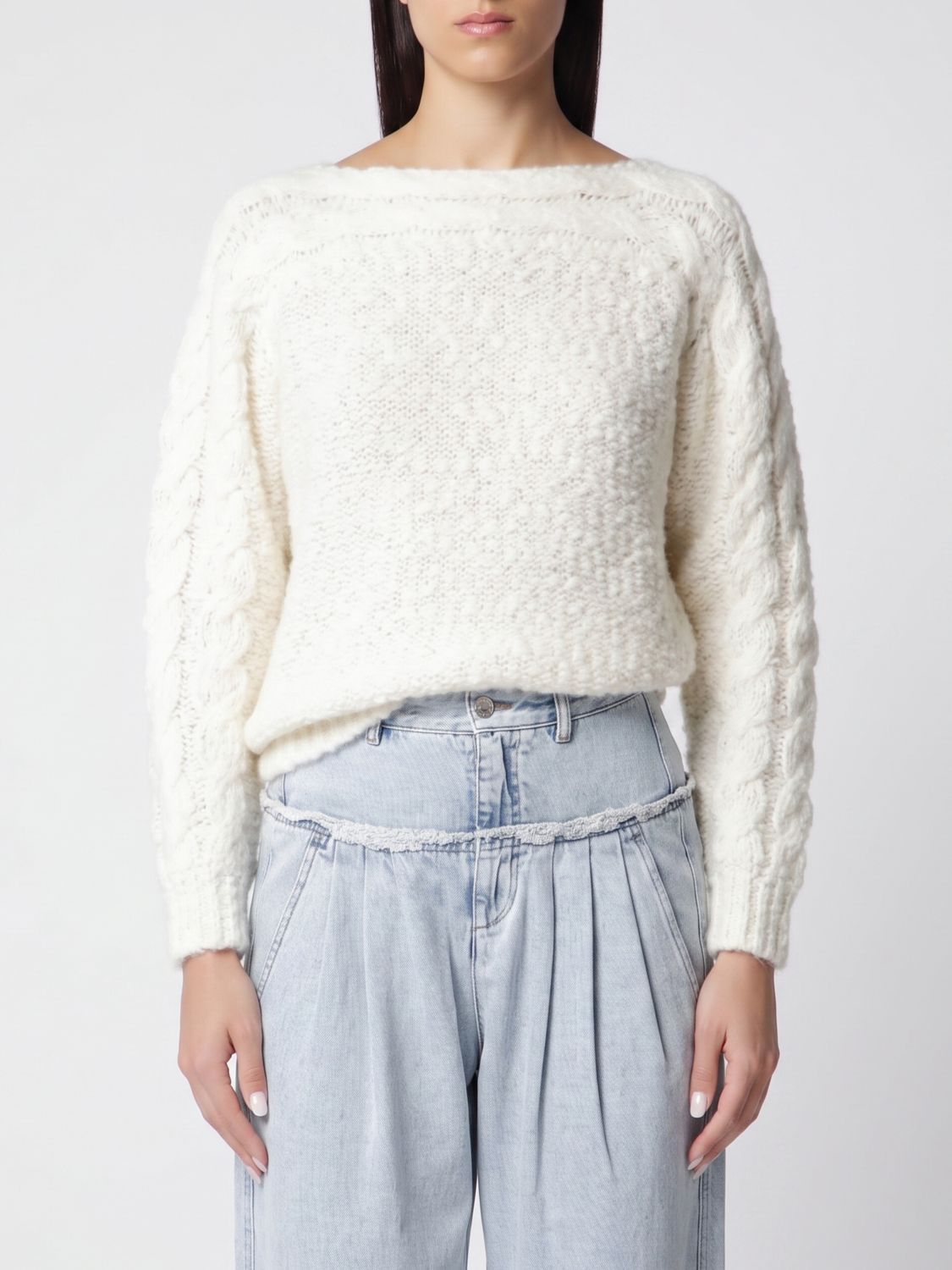 ISABEL MARANT Pullover mit überschnittenen Schultern aus Schurwolle mit Rundhalsausschnitt