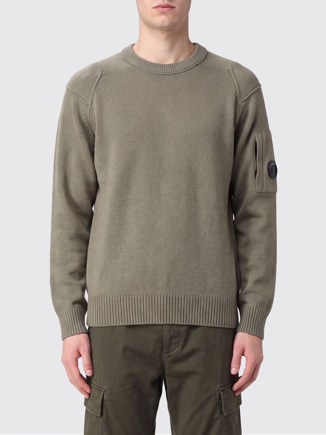 C.p. Company C. P. COMPANY Recycled Wool Blend Crew Neck Jumper with Applied Logo