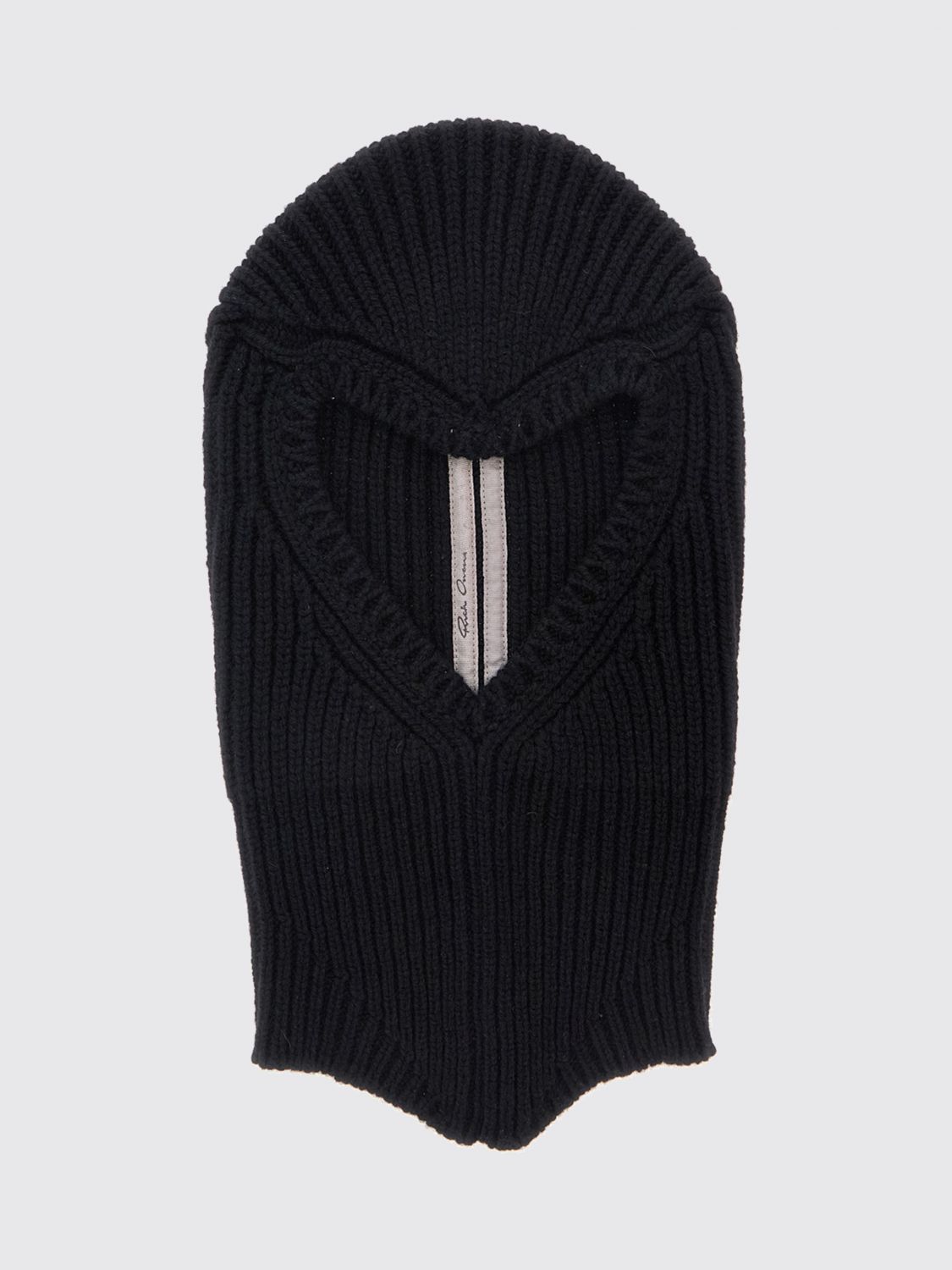 RICK OWENS Rib-Knit Balaclava in a Soft Cashmere and Wool Blend