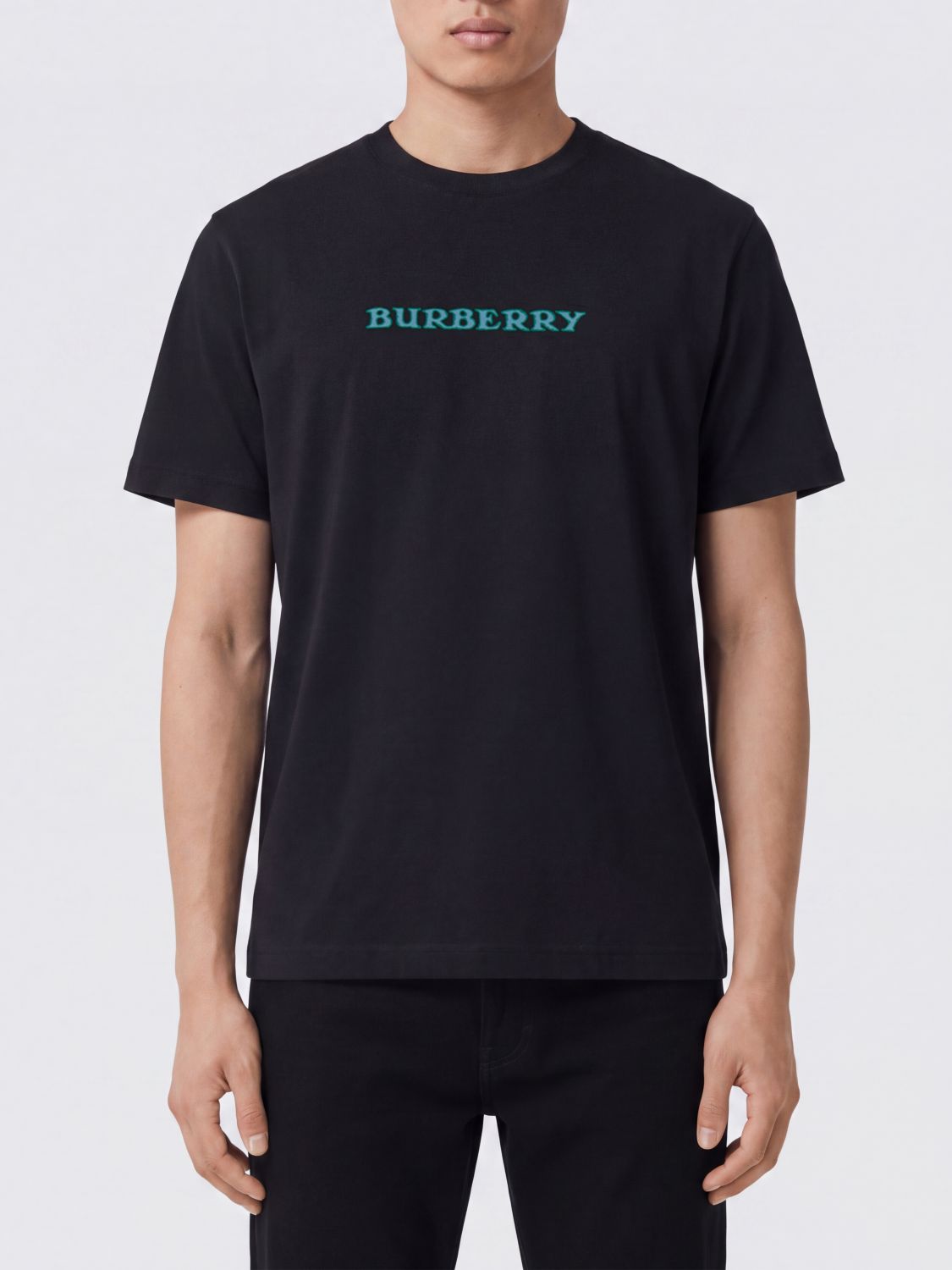 BURBERRY Equestrian Knight Logo Cotton Crewneck T-Shirt