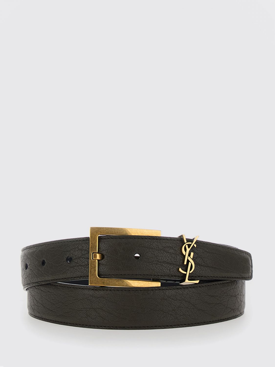 SAINT LAURENT Cassandre Gürtel aus geprägtem Leder mit YSL-Monogramm