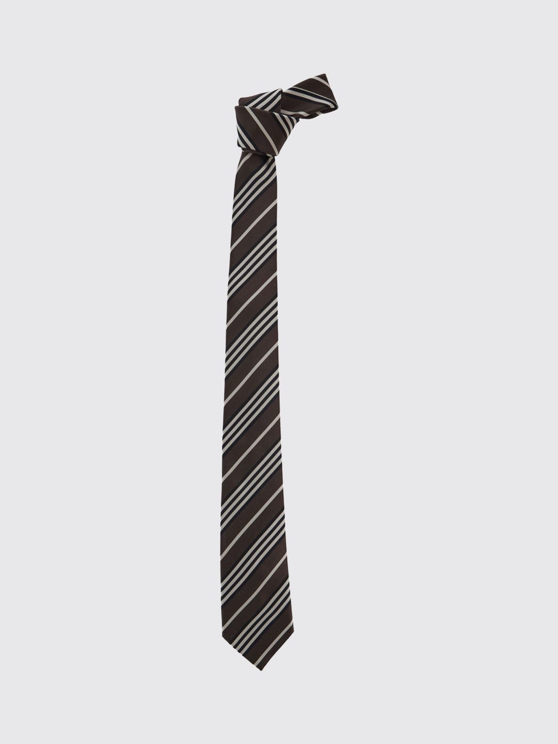 Saint Laurent Regimental Tie in Pure Silk with a Classic and Elegant Design · L