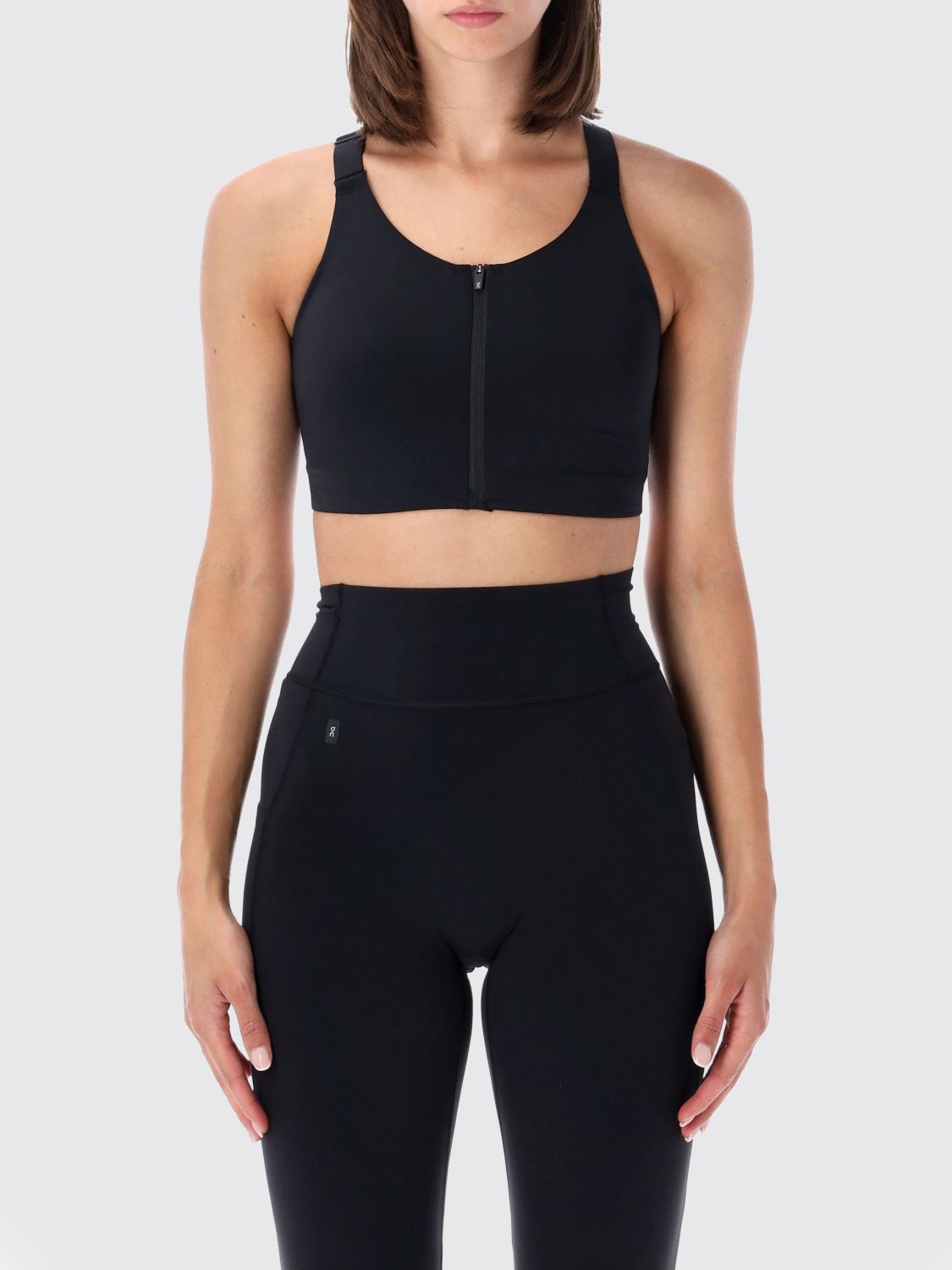 On Running Cropped Zip-Up Sports Top in Recycled Polyester