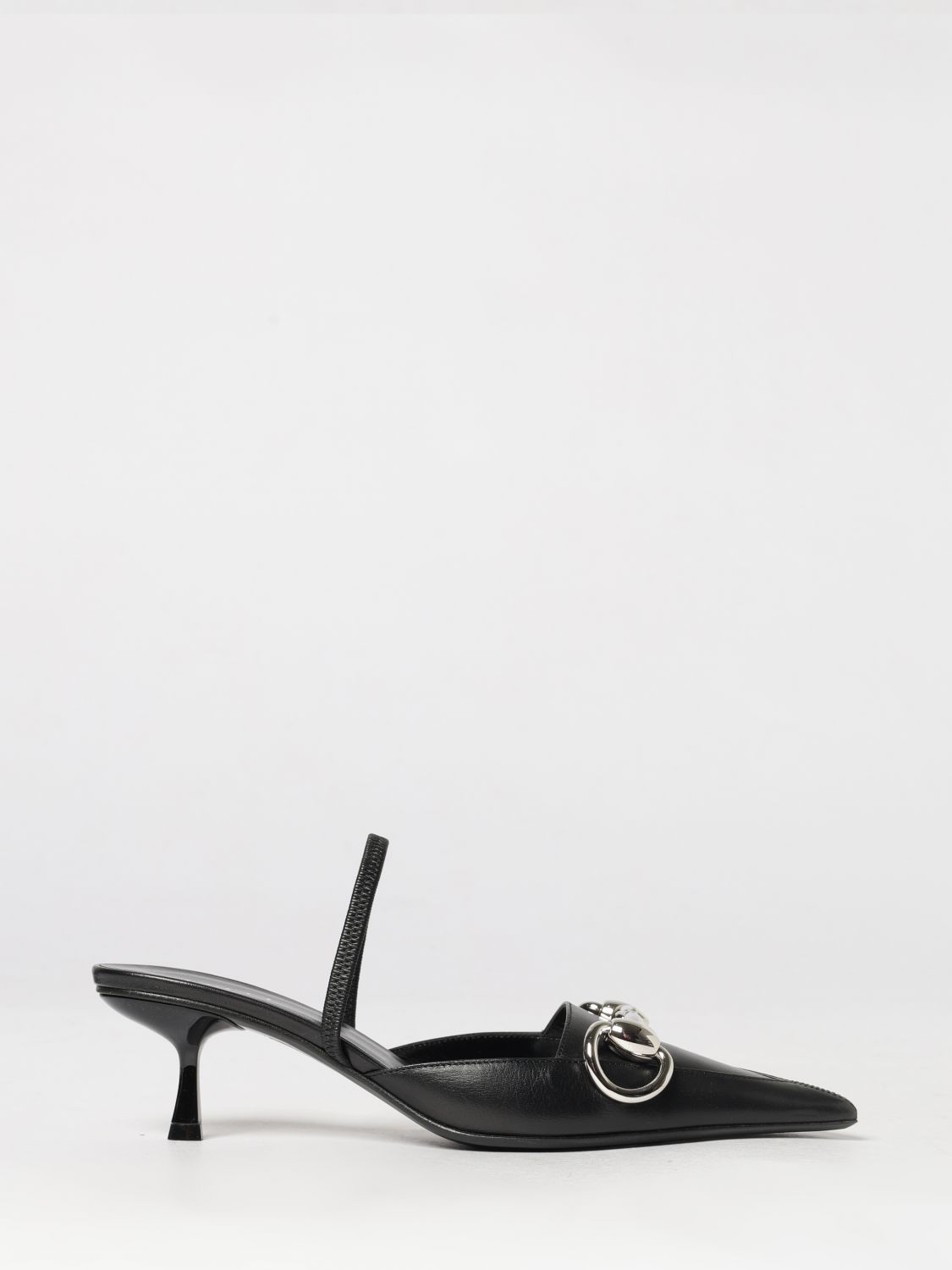 GUCCI Slingback Boulevard in pelle con tacco medio e dettaglio Morsetto
