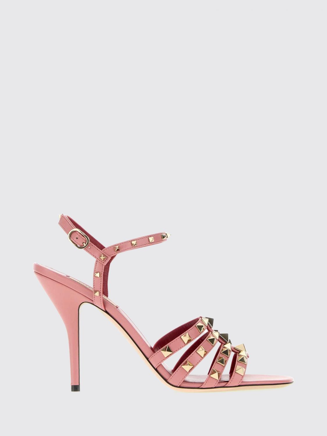 VALENTINO GARAVANI Sandali Rockstud in pelle di vitello con tacco alto
