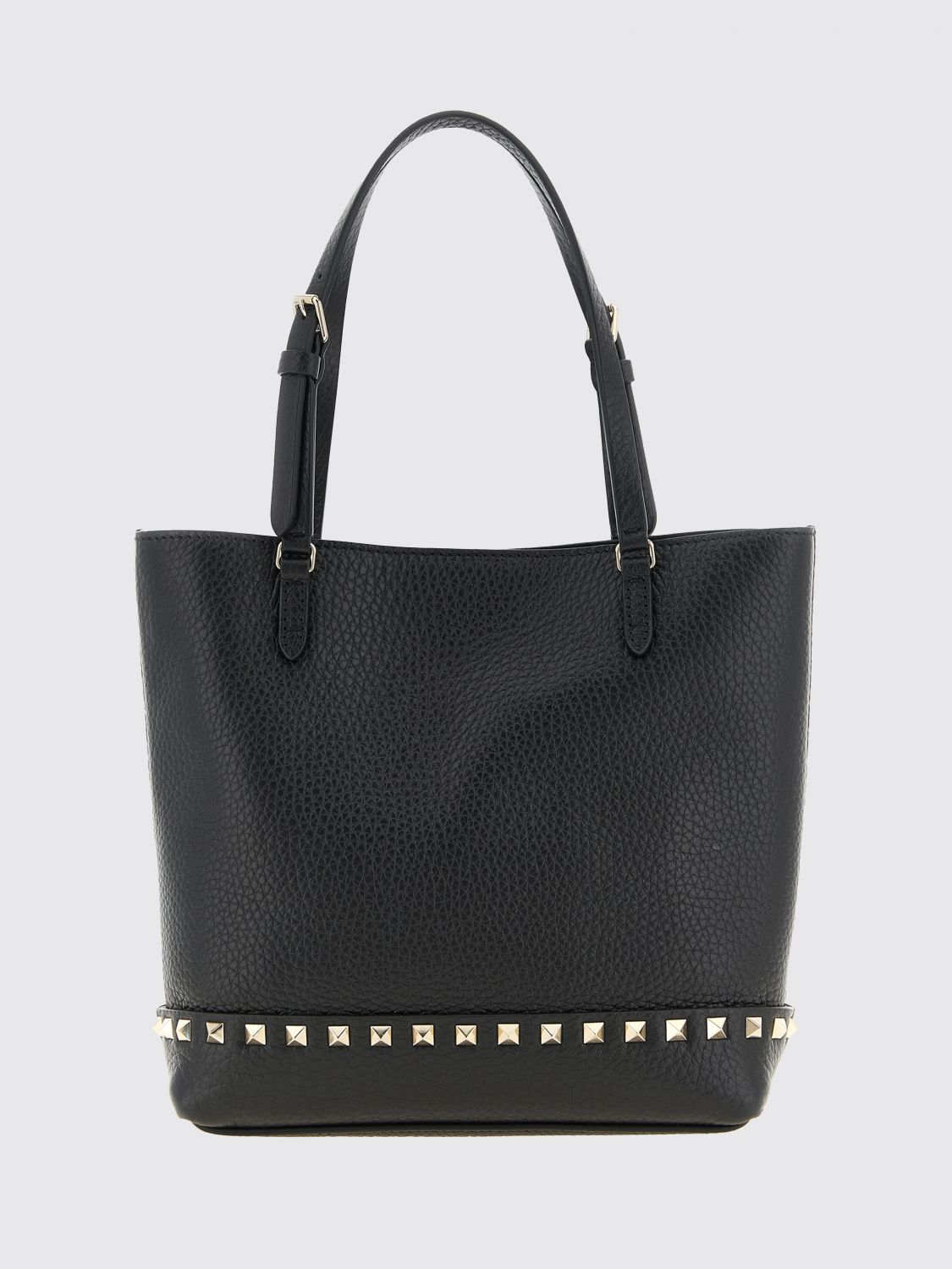 VALENTINO GARAVANI Rockstud Small Grained Calfskin Leather Tote Bag VALENTINO GARAVANI Rockstud Small Grained Calfskin Leather Tote Bag