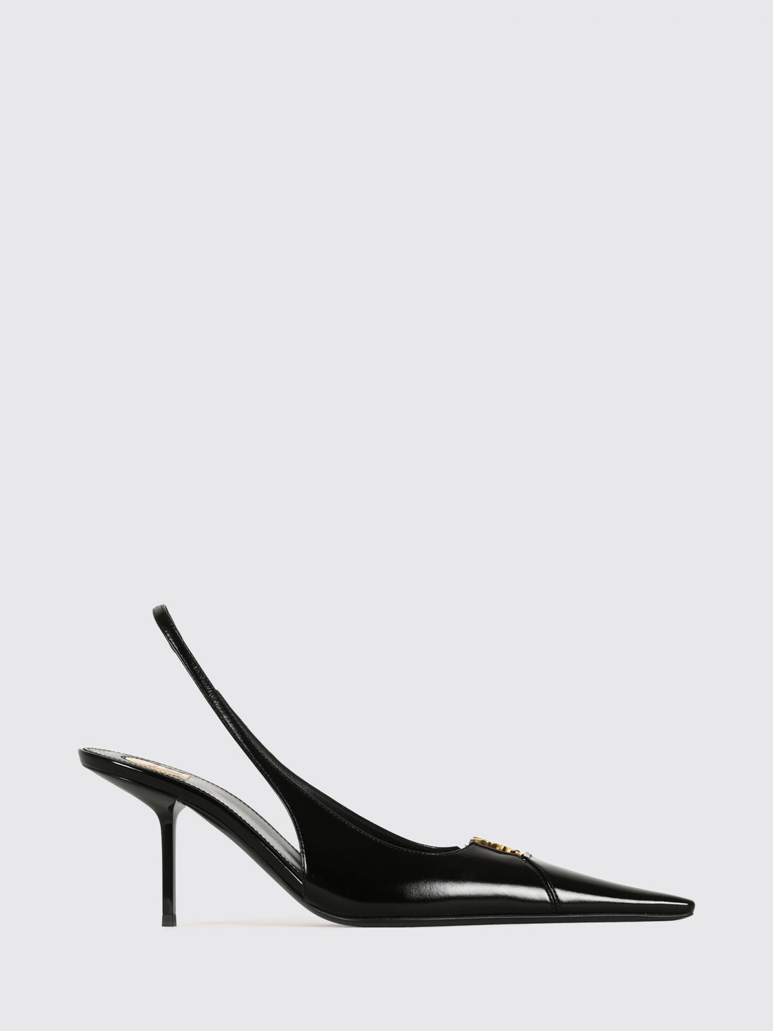 SAINT LAURENT Babylone Breteuil Slingback-Pumps aus gebürstetem Leder mit mittlerem Absatz