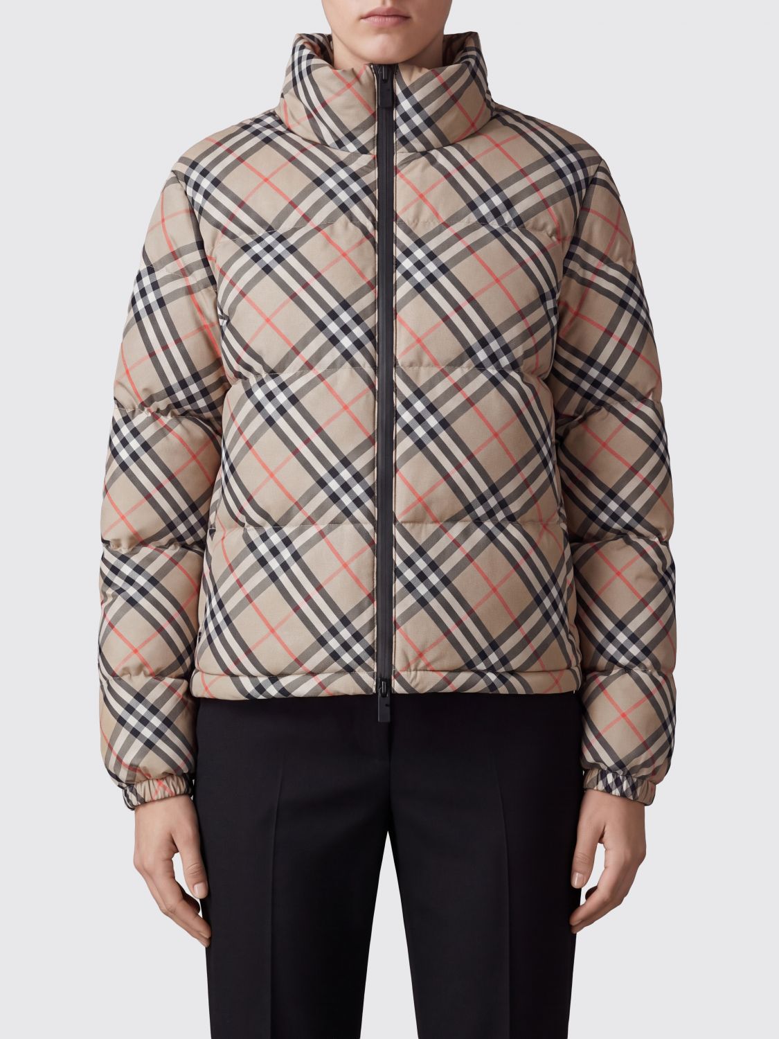 Burberry Ambleside Short Quilted Technical Fabric Jacket with Vintage Check Pattern