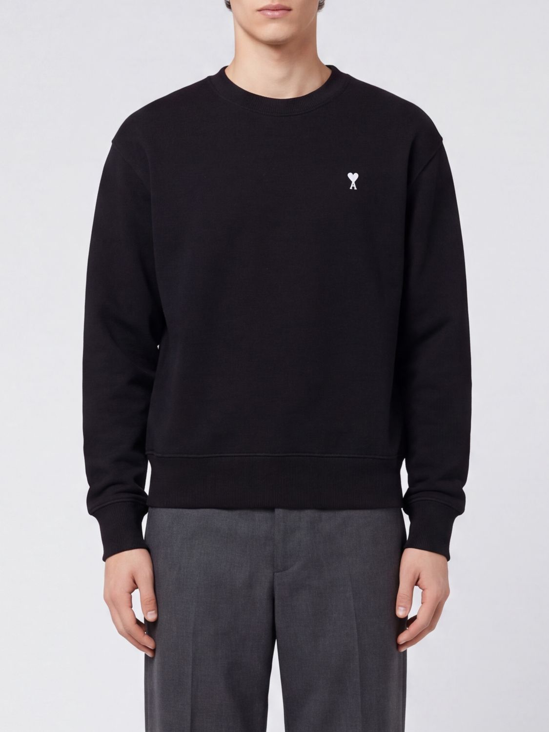 AMI PARIS Sweatshirt aus Baumwolle mit Rundhalsausschnitt und gesticktem Ami de Coeur-Logo
