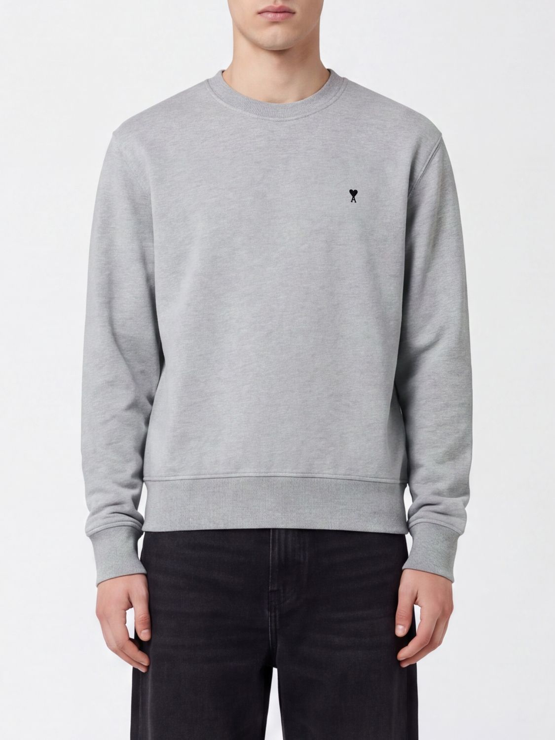 AMI PARIS Sweatshirt aus Baumwolle mit Rundhalsausschnitt und gesticktem Ami de Coeur-Logo