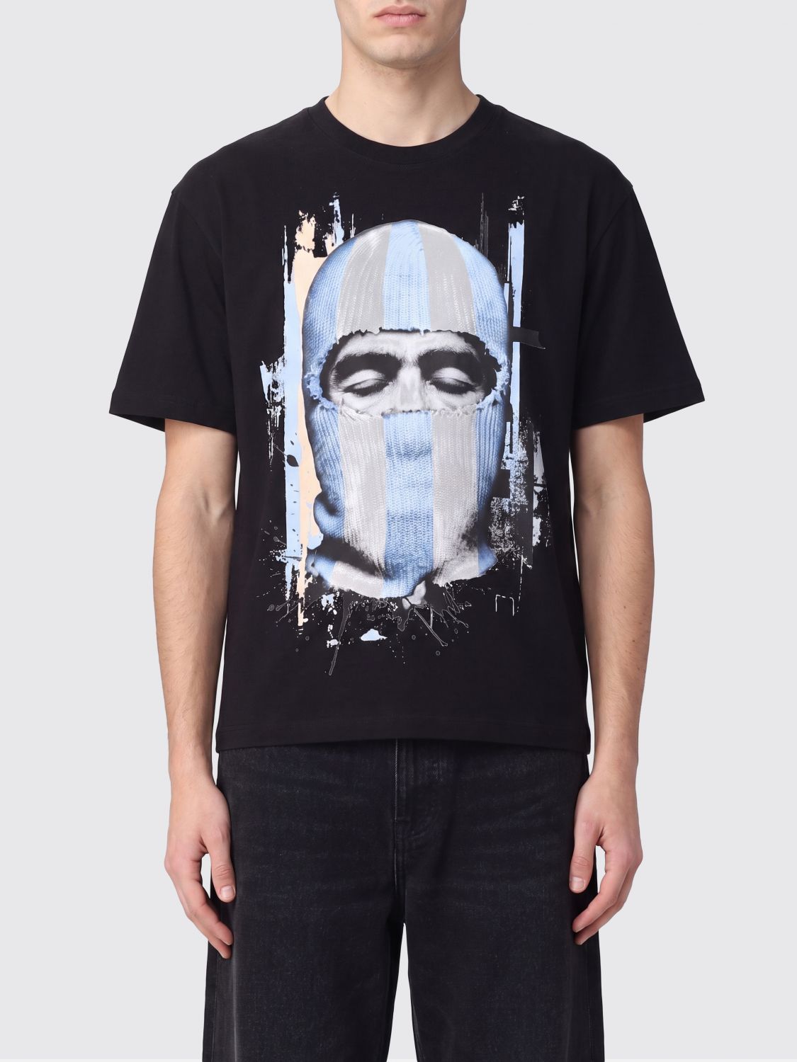 Ih Nom Uh Nit Crewneck Cotton T-Shirt with Graphic Print and Slogan